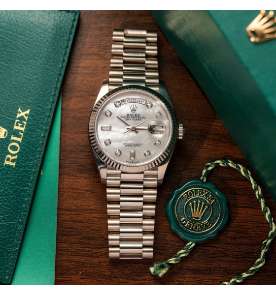 Rolex Day-Date 128239 36mm 18K White Gold Midsize