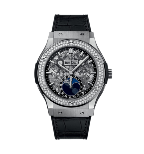 Hublot Classic Fusion Aerofusion Moonphase Titanium Diamonds 517.NX.0170.LR.1104