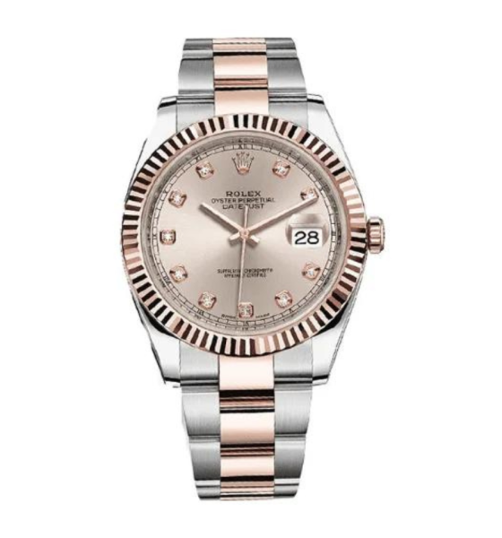 Đồng Hồ Rolex Datejust Sundust Diamond Dial Steel and 18K Everose Gold 41mm 126331-0007