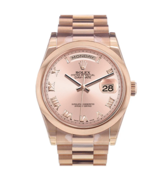 Đồng Hồ Rolex Day-Date 36mm Everose Gold 118205 Roman Oyster 