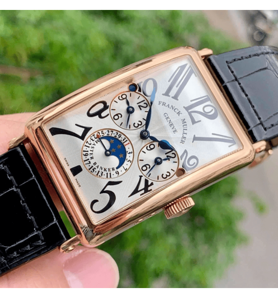 Franck Muller Large Master Banker Moonphase Day Night Three Times 18k Rose Gold 1250 MB L DT-2