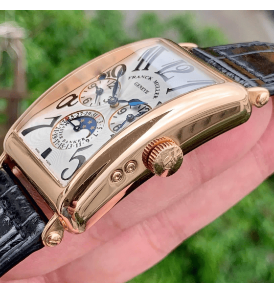 Franck Muller Large Master Banker Moonphase Day Night Three Times 18k Rose Gold 1250 MB L DT-2