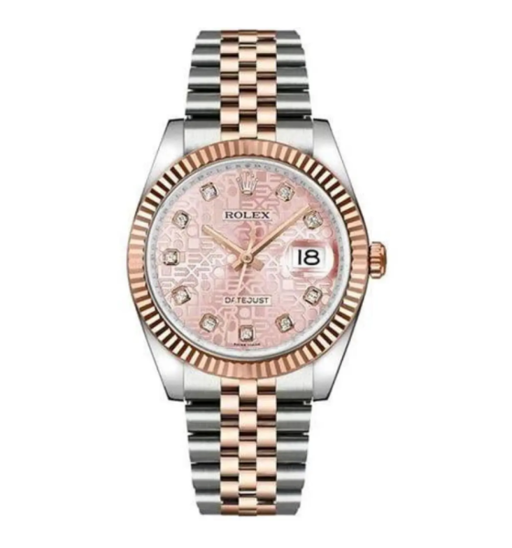 Đồng hồ ROLEX DATEJUST PINK JUBILEE DIAMOND DIAL FLUTED 18K ROSE GOLD BEZEL JUBILEE BRACELET 116231PJDJ