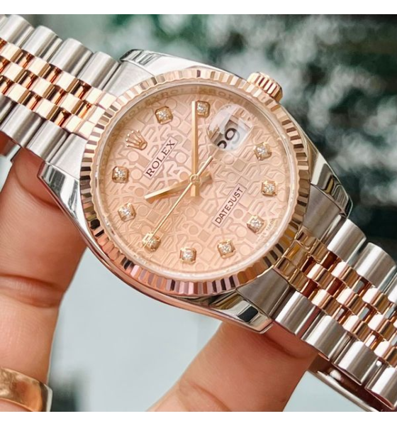 Đồng hồ ROLEX DATEJUST PINK JUBILEE DIAMOND DIAL FLUTED 18K ROSE GOLD BEZEL JUBILEE BRACELET 116231PJDJ