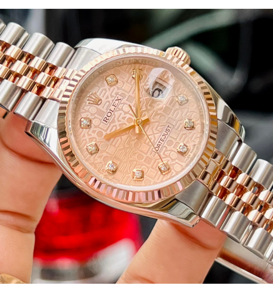 Đồng hồ ROLEX DATEJUST PINK JUBILEE DIAMOND DIAL FLUTED 18K ROSE GOLD BEZEL JUBILEE BRACELET 116231PJDJ