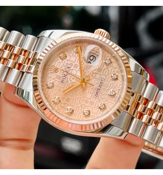 Đồng hồ ROLEX DATEJUST PINK JUBILEE DIAMOND DIAL FLUTED 18K ROSE GOLD BEZEL JUBILEE BRACELET 116231PJDJ