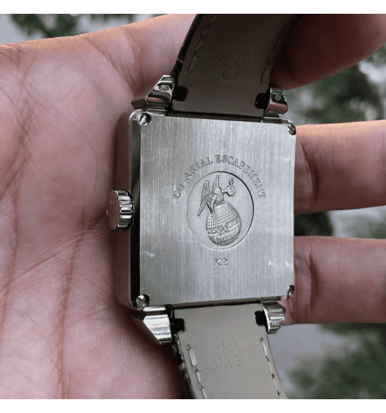 Omega De Ville x2 small second white dial white gold alligator 7710.30.39