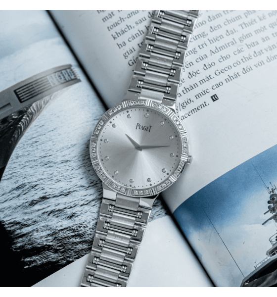  Piaget Dancer in WHite Gold with Diamond Bezel on White Gold Bracelet with Silver Diamond Dial GOA31046