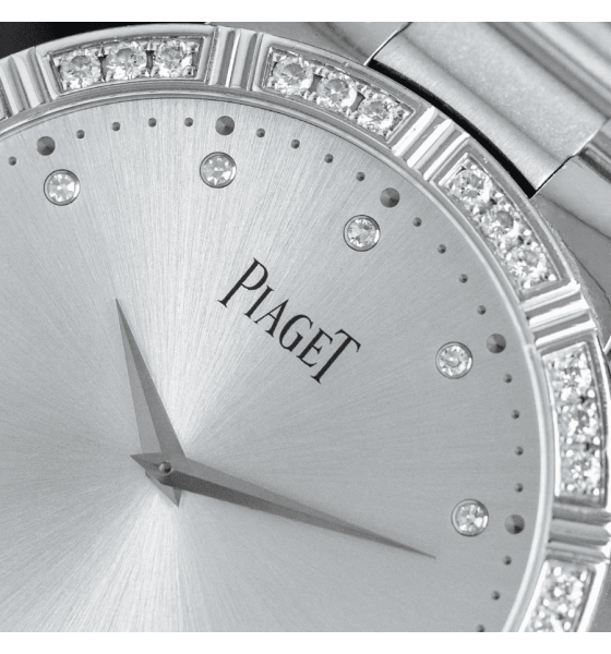  Piaget Dancer in WHite Gold with Diamond Bezel on White Gold Bracelet with Silver Diamond Dial GOA31046