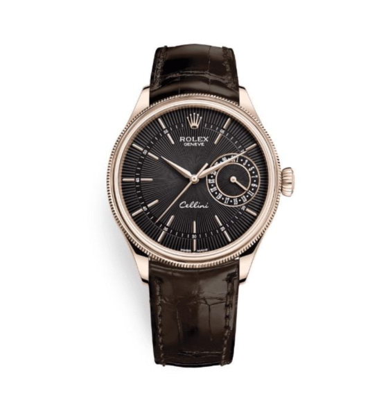 Rolex Cellini Date 39mm Rose Gold Black Brown 50515-0010