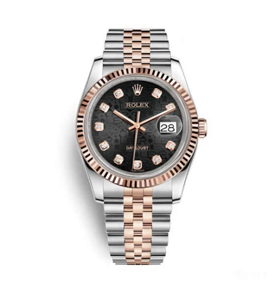 Rolex Datejust 116231 36mm Demi Hồng Mặt Số Vi Tính Đen