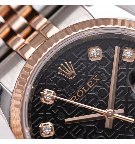 Rolex Datejust 116231 36mm Demi Hồng Mặt Số Vi Tính Đen