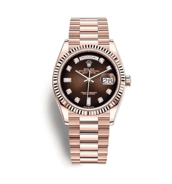 Rolex Day Date 128235-0037 Mặt Số Ombre Nâu