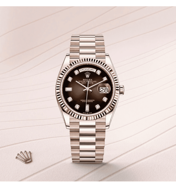Rolex Day Date 128235-0037 Mặt Số Ombre Nâu