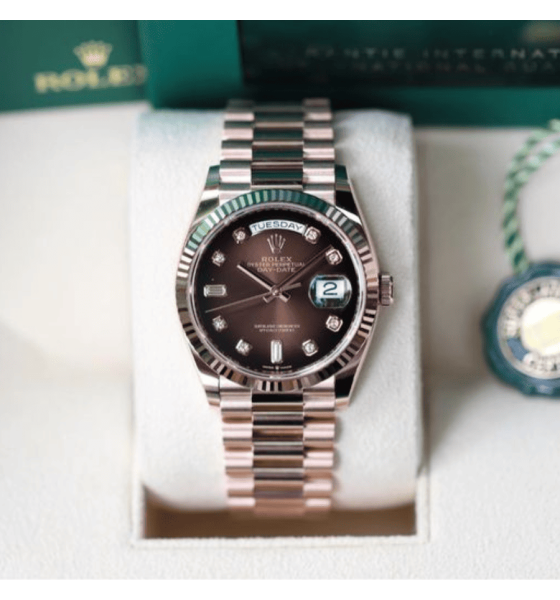 Rolex Day Date 128235-0037 Mặt Số Ombre Nâu