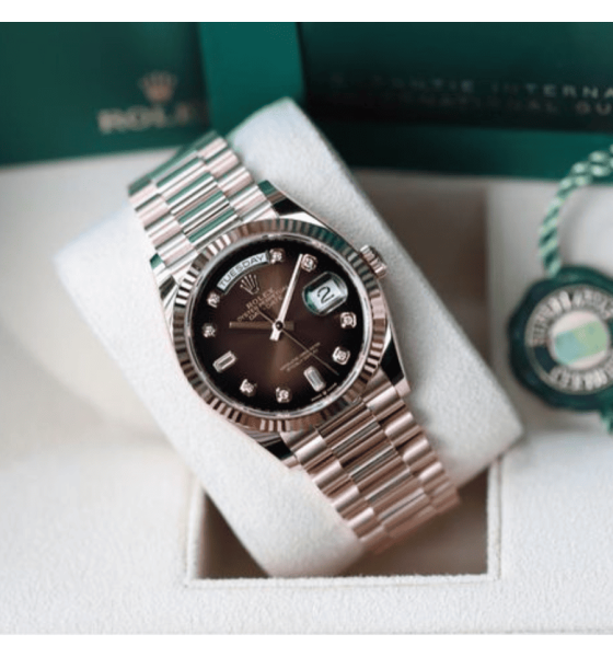 Rolex Day Date 128235-0037 Mặt Số Ombre Nâu