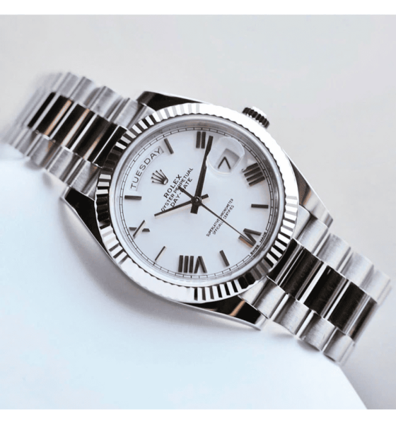 Rolex Day-Date 228239-0046 vàng trắng, cọc la mã