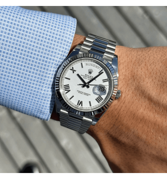 Rolex Day-Date 228239-0046 vàng trắng, cọc la mã