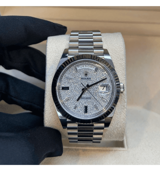 Rolex Day-Date 228239-0049 vàng trắng, mặt số kim cương
