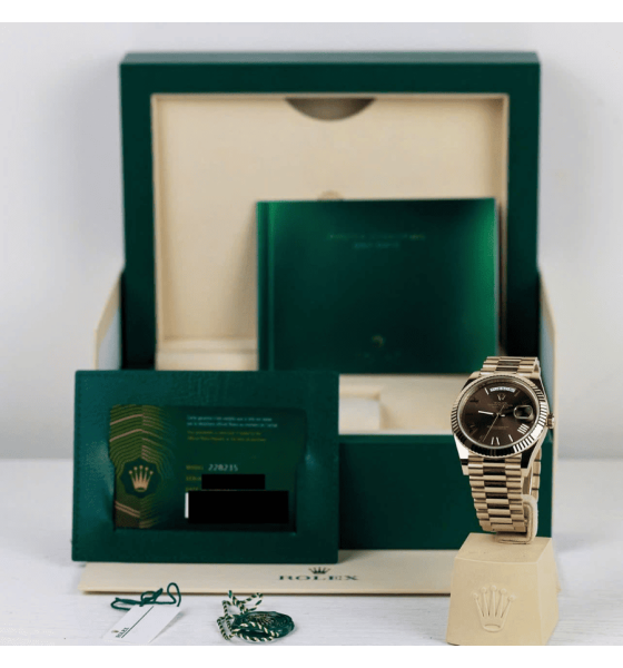 Rolex Day-Date 40 228235-0002 Mặt số nâu chocolate Cọc số La Mã