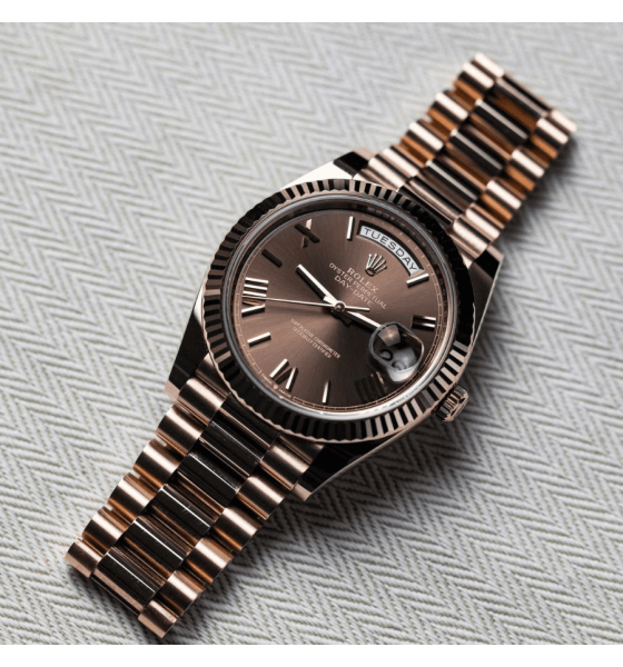 Rolex Day-Date 40 228235-0002 Mặt số nâu chocolate Cọc số La Mã