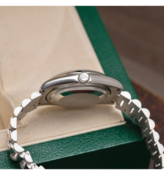 Rolex Day Date platinum 36 118206-0036 dial xanh nhạt