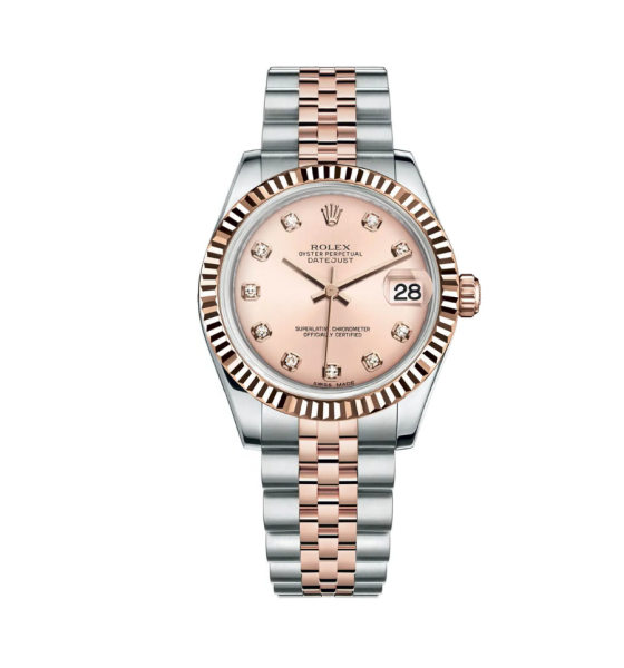 Rolex Lady Datejust 179171 Mặt Số Hồng Demi Hồng Cọc Số Kim Cương