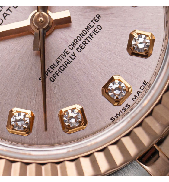 Rolex Lady Datejust 179171 Mặt Số Hồng Demi Hồng Cọc Số Kim Cương