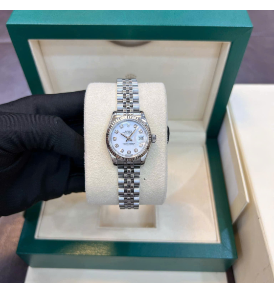 Rolex Lady Datejust 179174 mặt men trắng