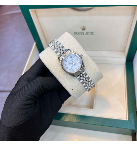 Rolex Lady Datejust 179174 mặt men trắng