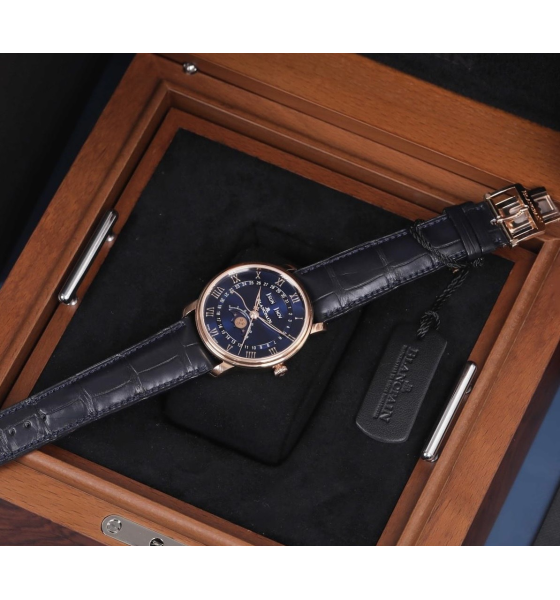 Đồng hồ Blancpain Villeret Quantième Complet BLue 6654-3640-55b