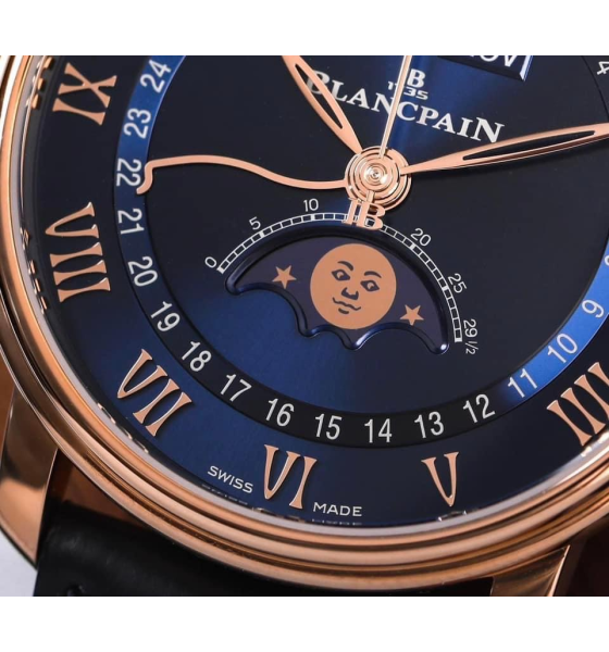 Đồng hồ Blancpain Villeret Quantième Complet BLue 6654-3640-55b