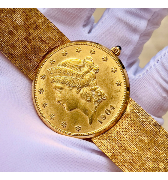 Đồng Hồ Corum Twenty Dollar 18k Gold Coin 18k Gold Band 1904