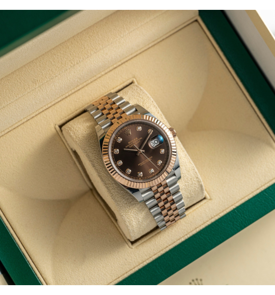 Đồng Hồ Rolex Datejust 41mm Steel & Everose Gold 126331-0004 Chocolate Dial