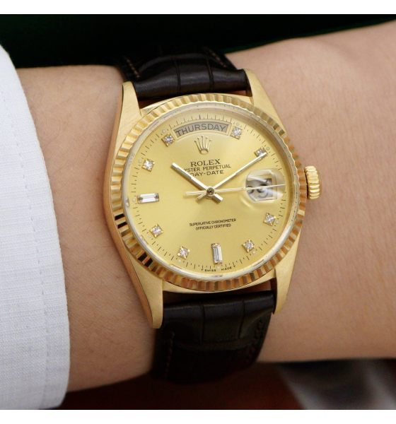 Đồng Hồ Rolex Day-Date 36mm 18038 Đời 5 số
