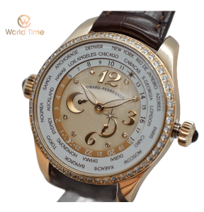 Đồng Hồ Girard Perregaux Classique Elegance World Time WW.TC Rose Gold on Strap with MOP Diamond Bezel 49860D52A761 KK7A