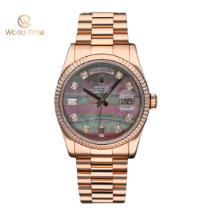 Đồng Hồ Rolex Day-Date 36 Everose Gold Diamond Black MOP Dial President 118235F-0007
