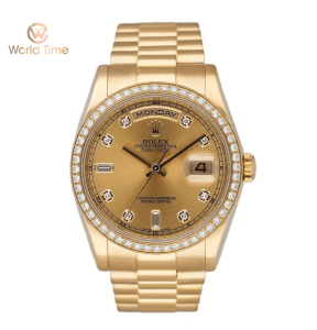 Đồng Hồ Rolex Day-Date 36mm 118238 Yellow Gold Diamod Champagne Nạm Kim Cương