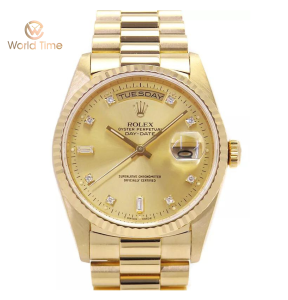 Đồng Hồ Rolex Day-Date 36mm 18238 Champagne Diamond Dial
