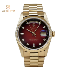 Đồng Hồ Rolex Day-Date 36mm 18238 Yellow Gold 18k, mặt đỏ mận