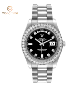 Đồng Hồ Rolex Day-Date ll 41mm 218349 Black Diamond 18k White Gold 