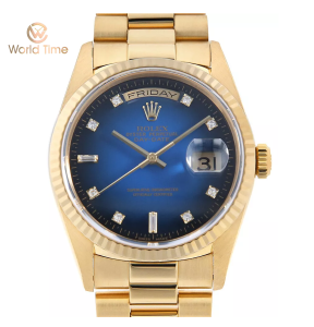 Đồng Hồ Rolex Day-Date Oyster Perpetual 18238 Blue Navy Yellow Gold 18k.