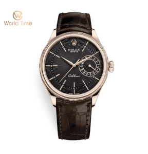 Rolex Cellini Date 39mm Rose Gold Black Brown 50515-0010