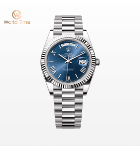 Rolex Day Date 40 228239-0007 Vàng trắng Mặt số xanh, Cọc số la mã