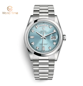 Rolex Day Date platinum 36 118206-0036 dial xanh nhạt